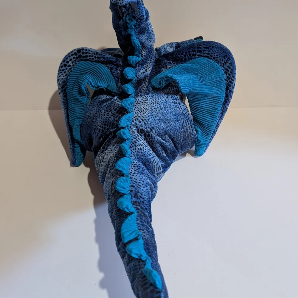 Folkmanis Blue Three Headed Dragon Plush Hand Puppet Wings - Picture 5 of 12